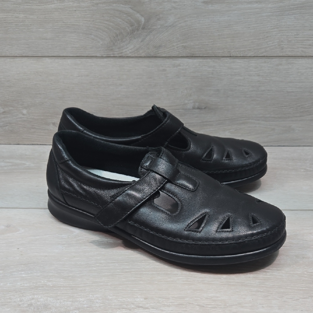 SAS Women Tripad Comfort Black Leather Shoes Mary Jane Clog Shoes Sz 9W